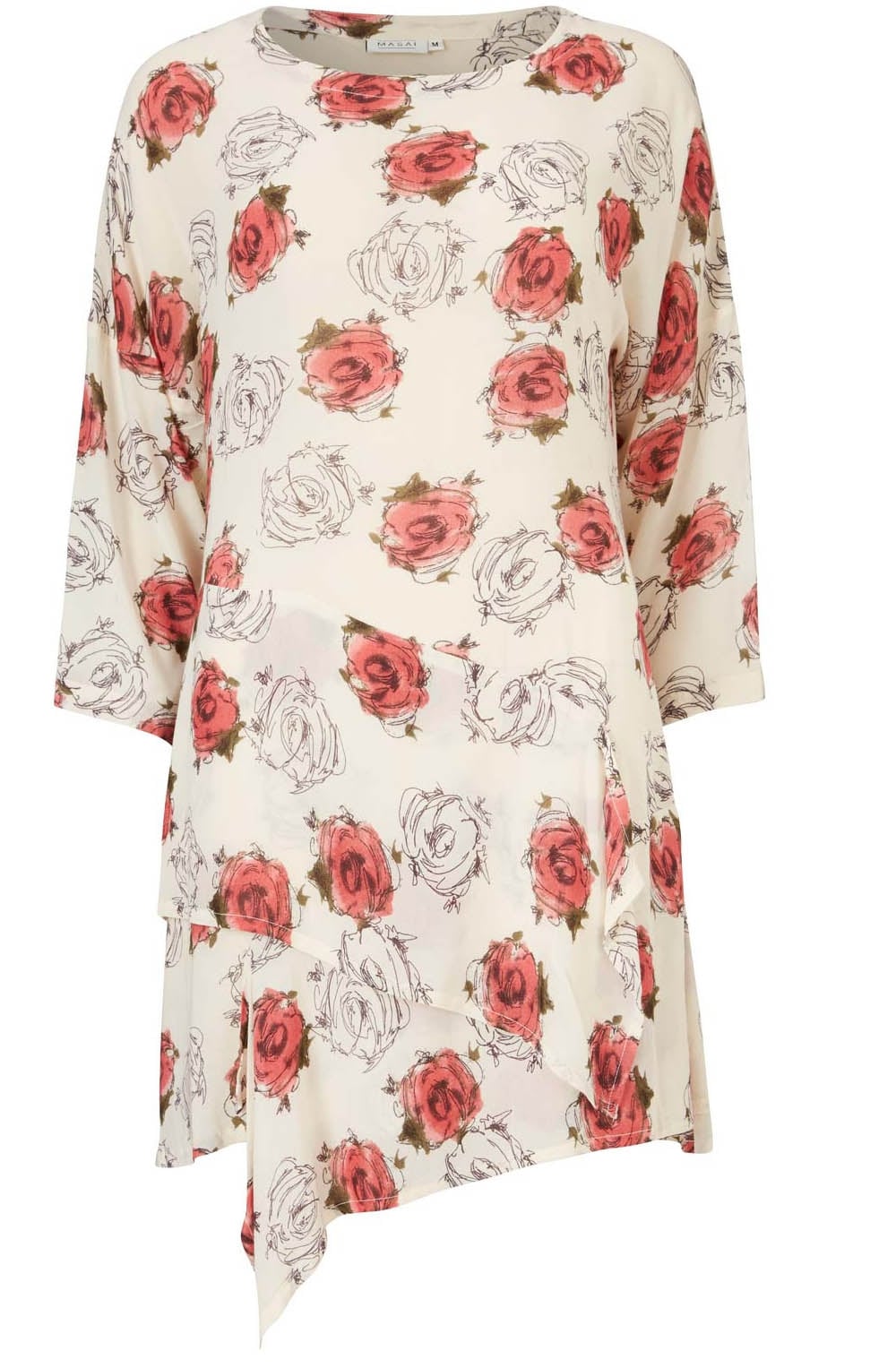 Genis Chiffon Rose Print Tunic