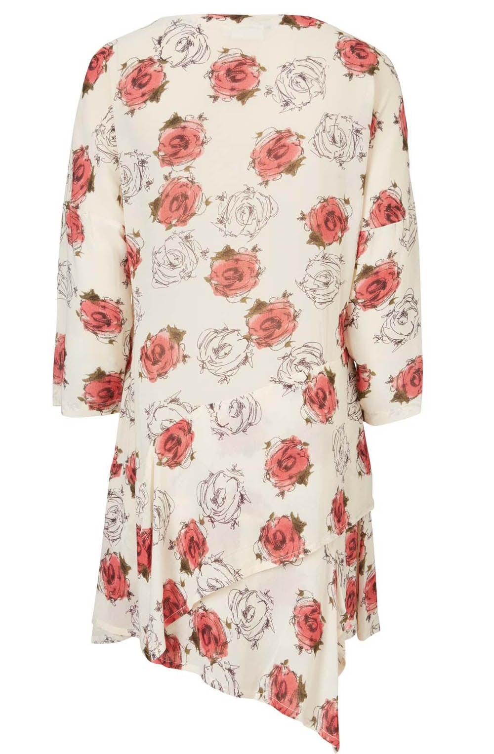 Genis Chiffon Rose Print Tunic