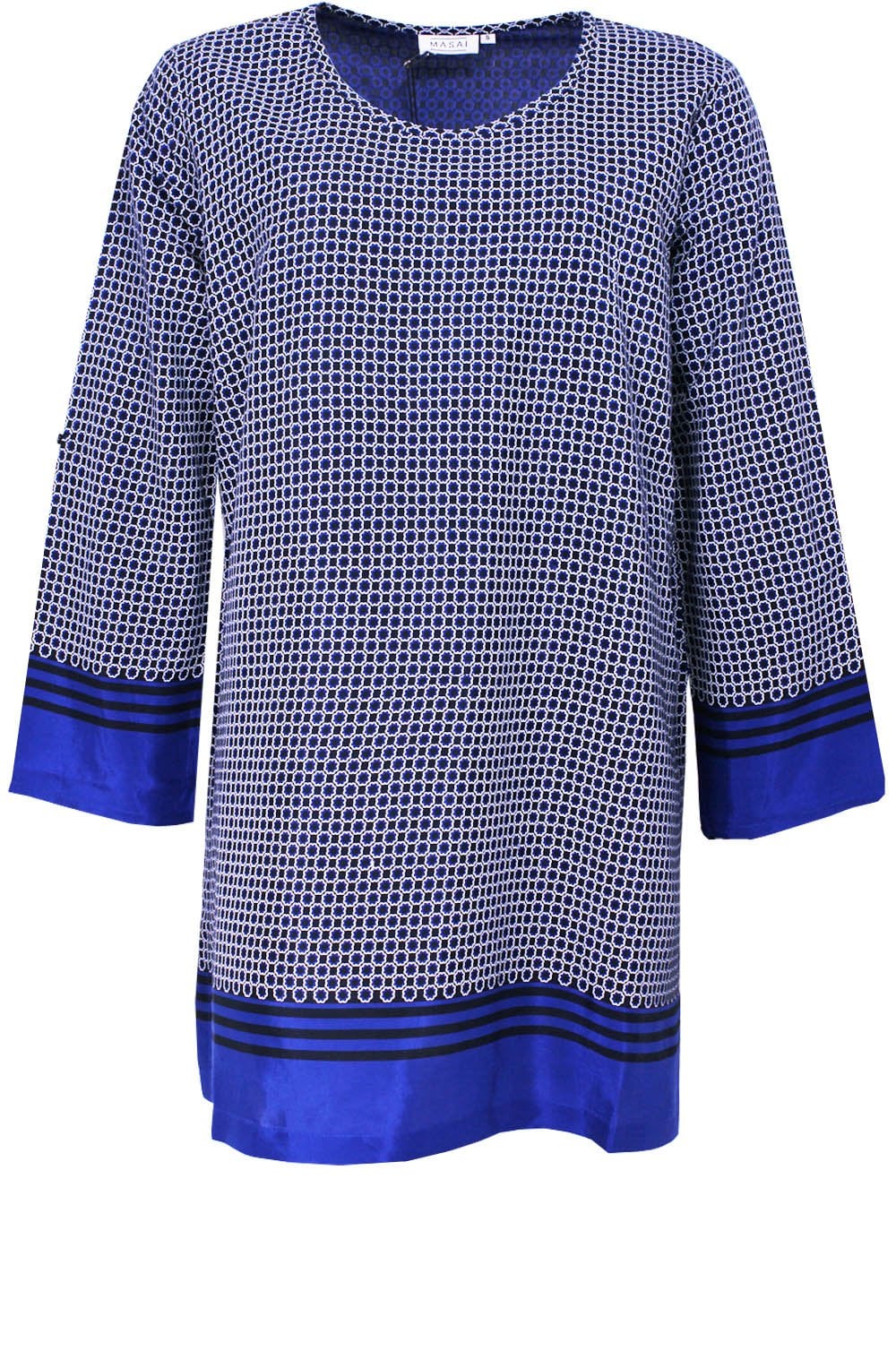 Genista Greek Blue Patterned Tunic