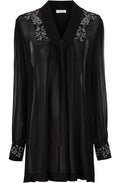 Ginny Black Floral Detailed Tunic