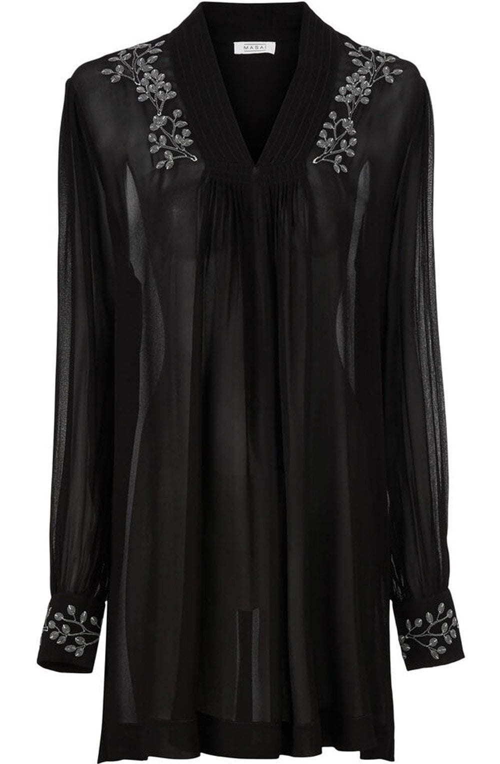 Ginny Black Floral Detailed Tunic