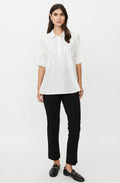 Ginovelle White Embroidered Short Sleeved Tunic