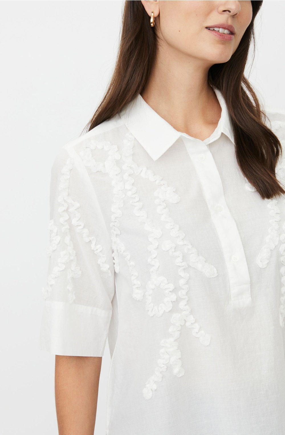 Ginovelle White Embroidered Short Sleeved Tunic