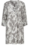 Gituja Grey & White Floral Tunic