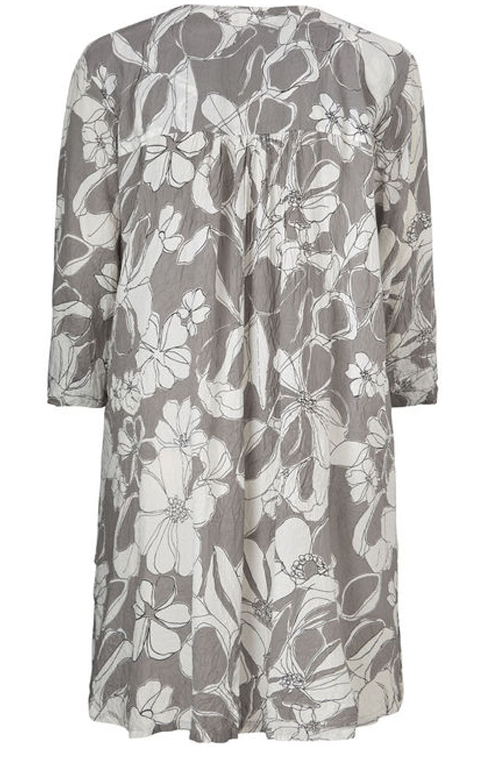 Gituja Grey & White Floral Tunic