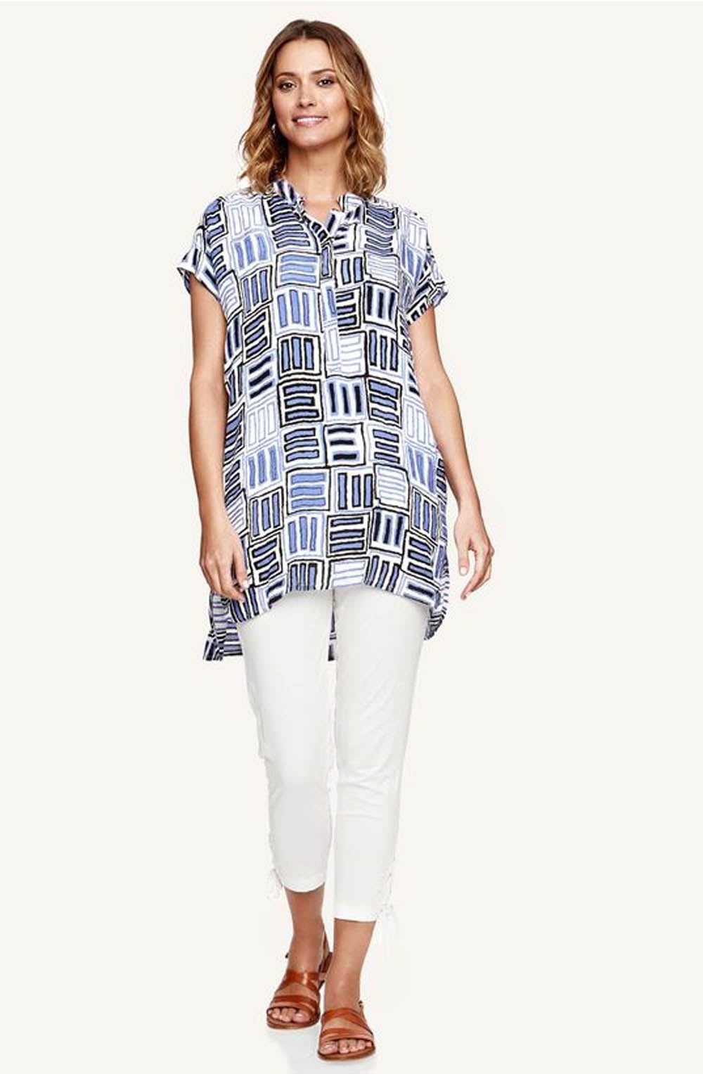 Gizina Abstract Square Print Tunic