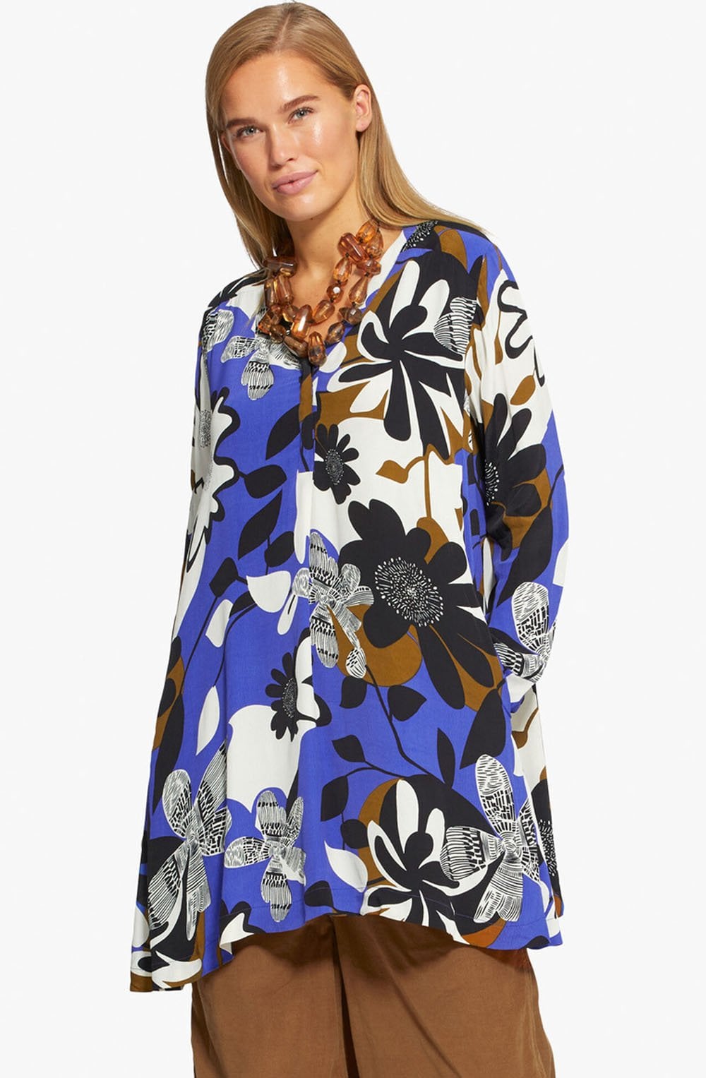 Glenva Blue Bold Floral Tunic