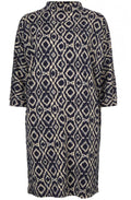 Glussi Navy & Cream Patterned Tunic
