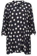 Grassa Black spotted patterned tunic