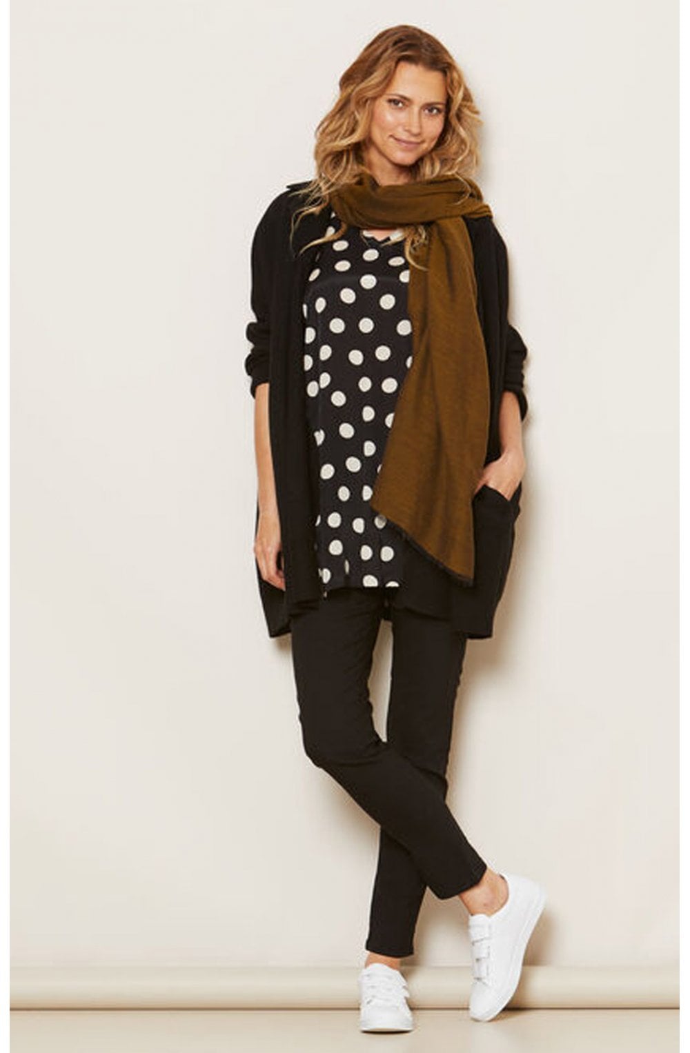 Grassa Black spotted patterned tunic