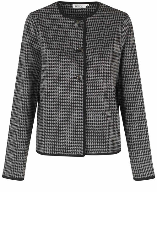 Grey Houndstooth Jersey Juanta Jacket