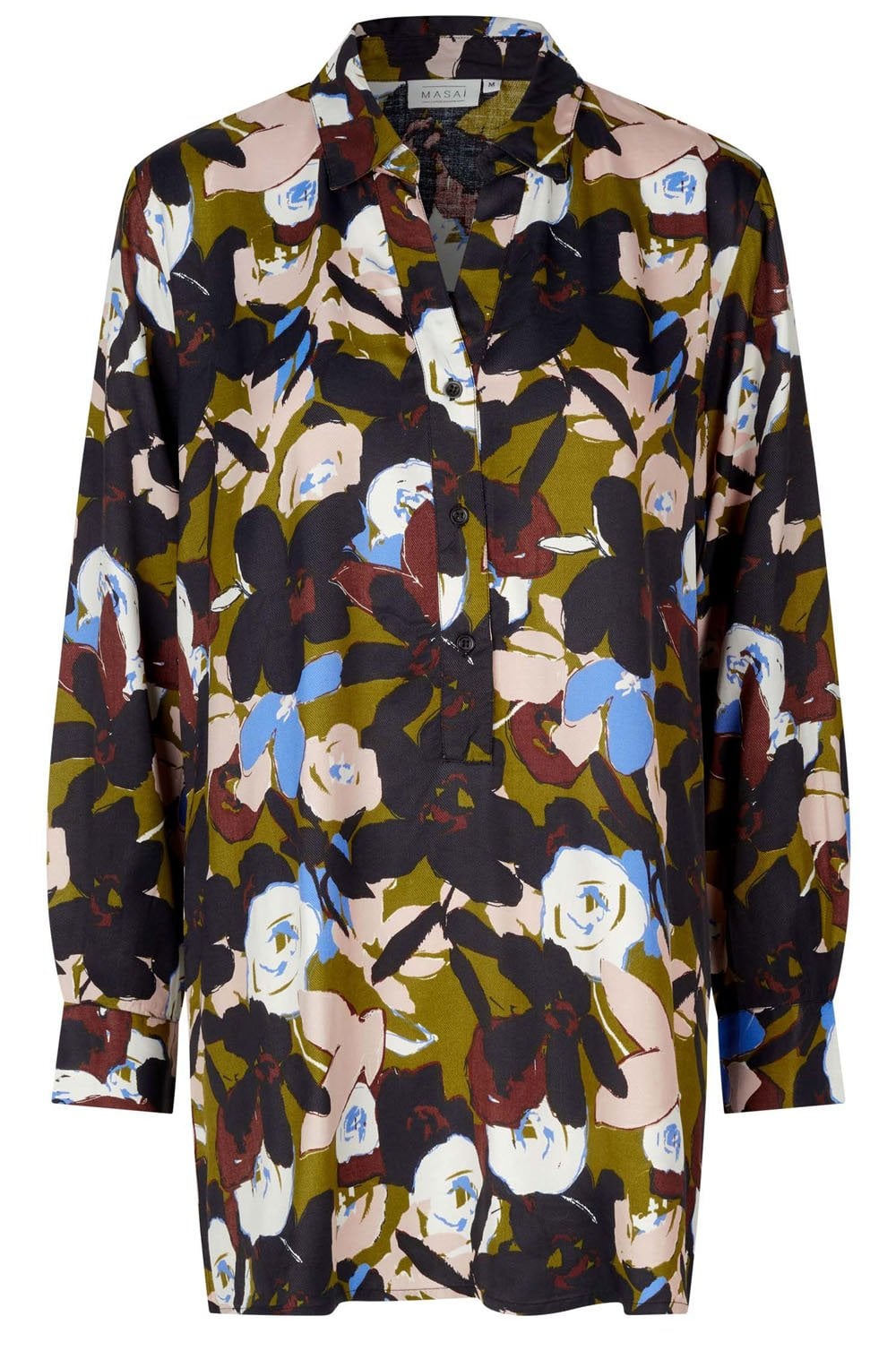 Grolo Oversized Fir Green Shirt Style Tunic