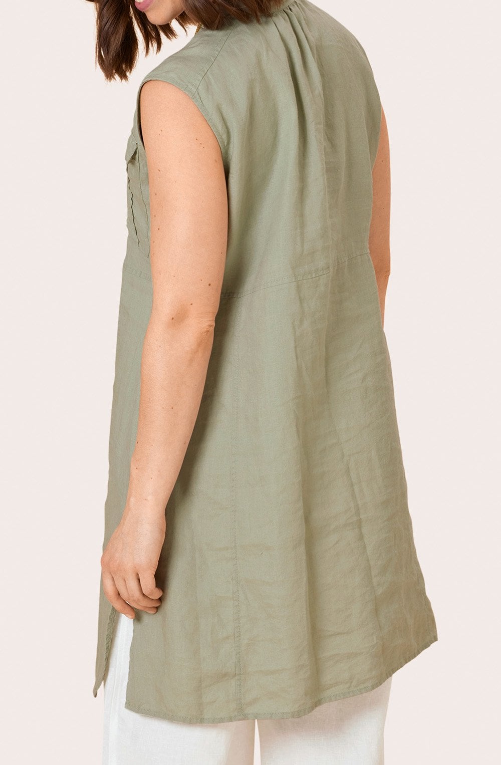 Gyana Desert Sage Sleeveless Tunic