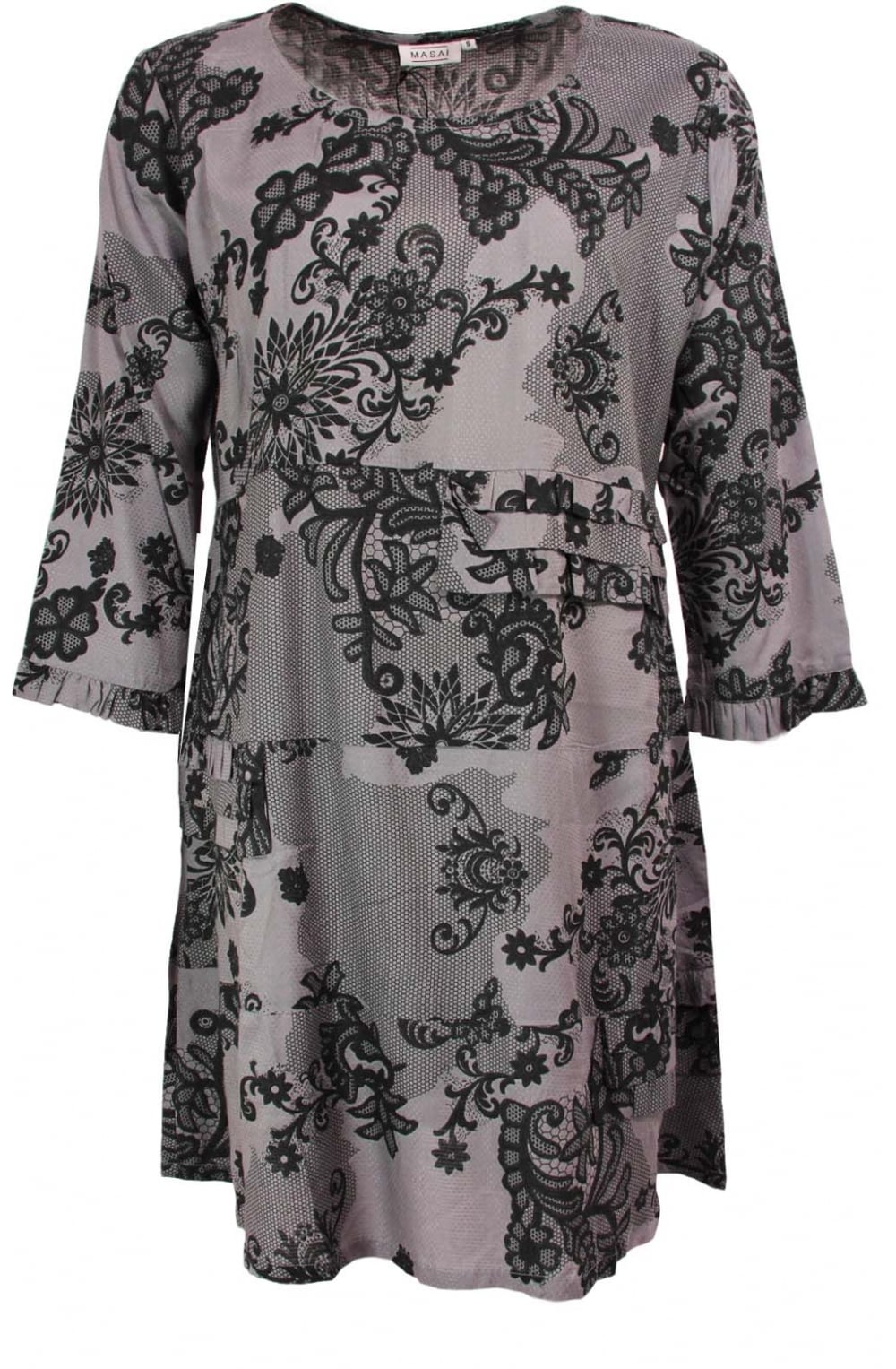 Gylana Grey Patterned Tunic