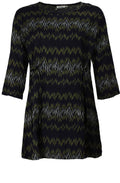 Gyvia Navy & Khaki Print Tunic