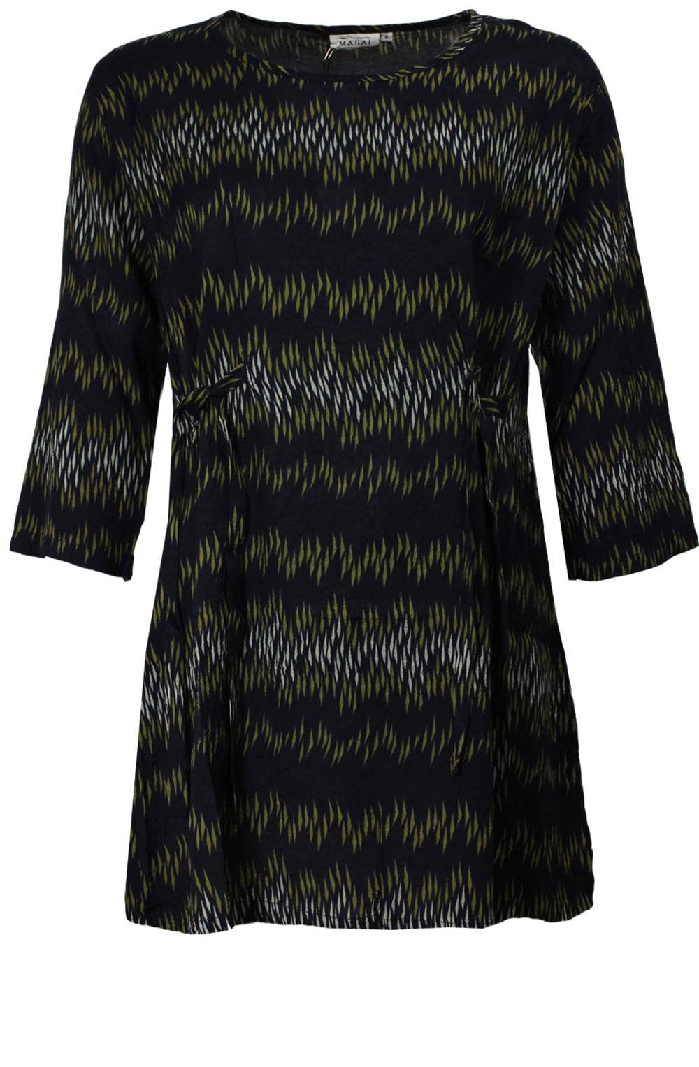 Gyvia Navy & Khaki Print Tunic