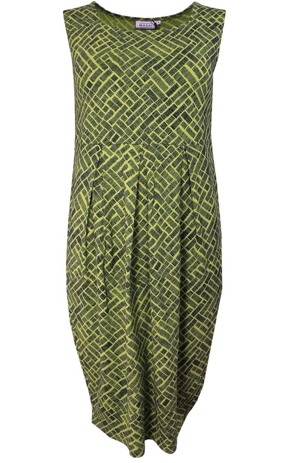 Hadas Lime Patterned Jersey dress