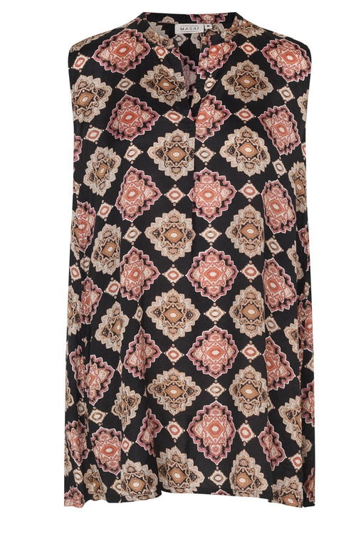 Halia Desert Sage Bold Print Sleeveless Top
