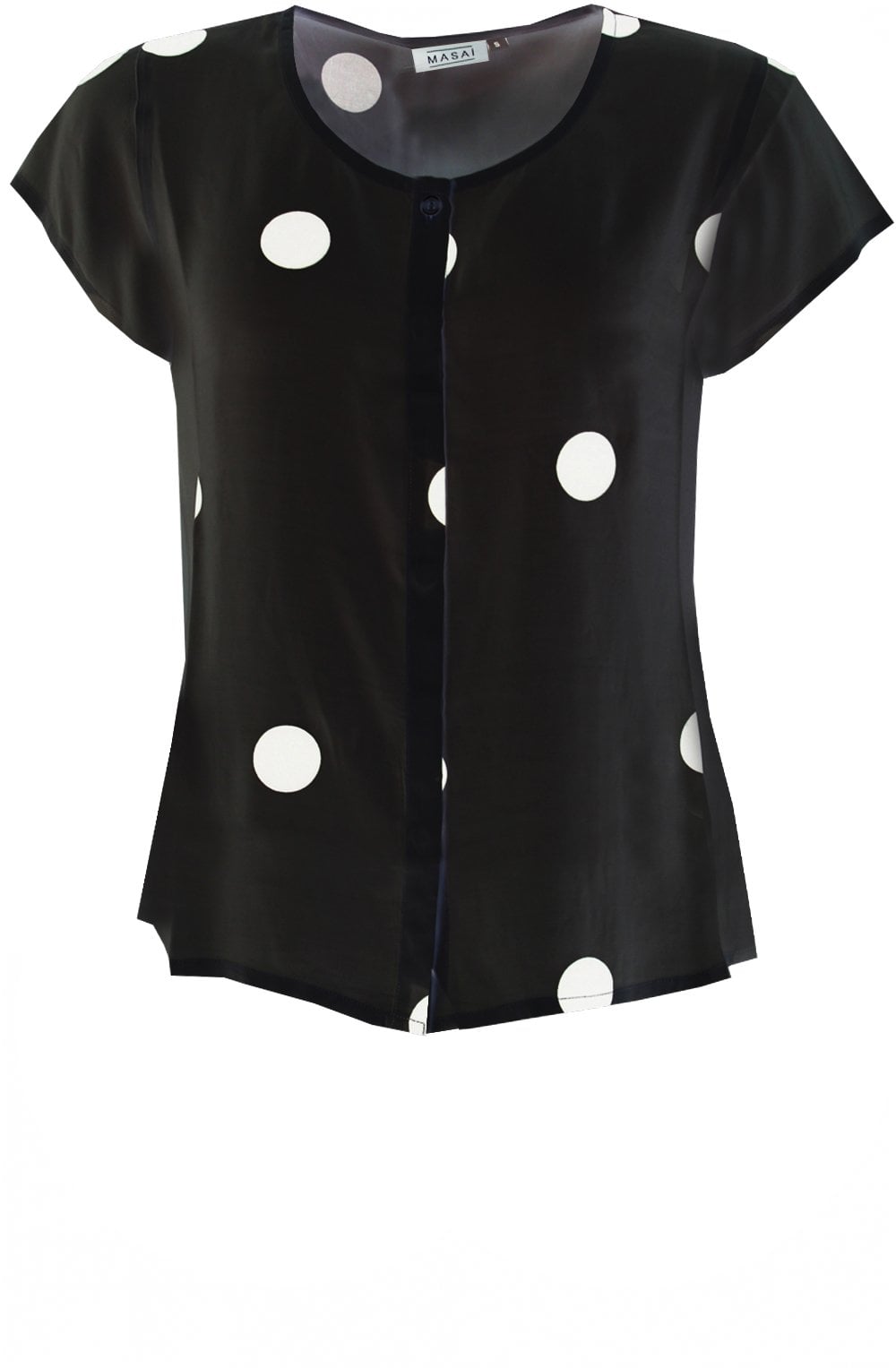 Ia Black White Polkadot Shirt