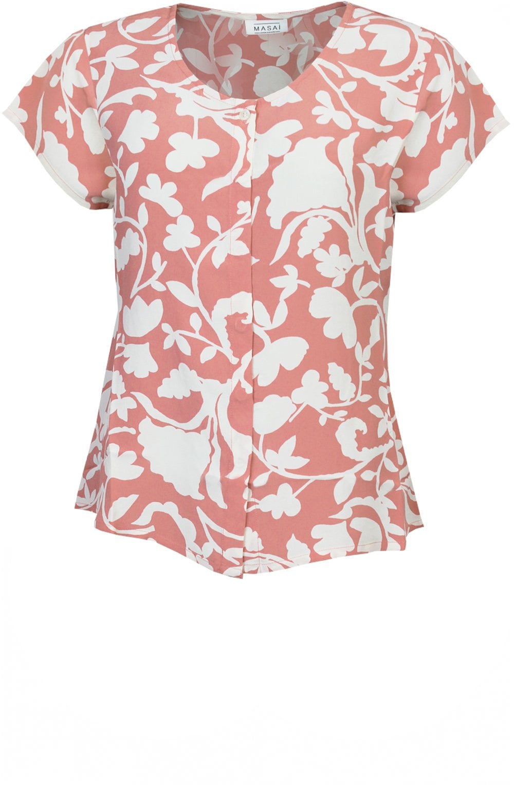 Ia Peach Floral Blouse