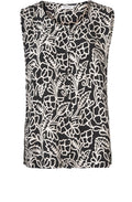 Iala Black Floral Print Vest Top
