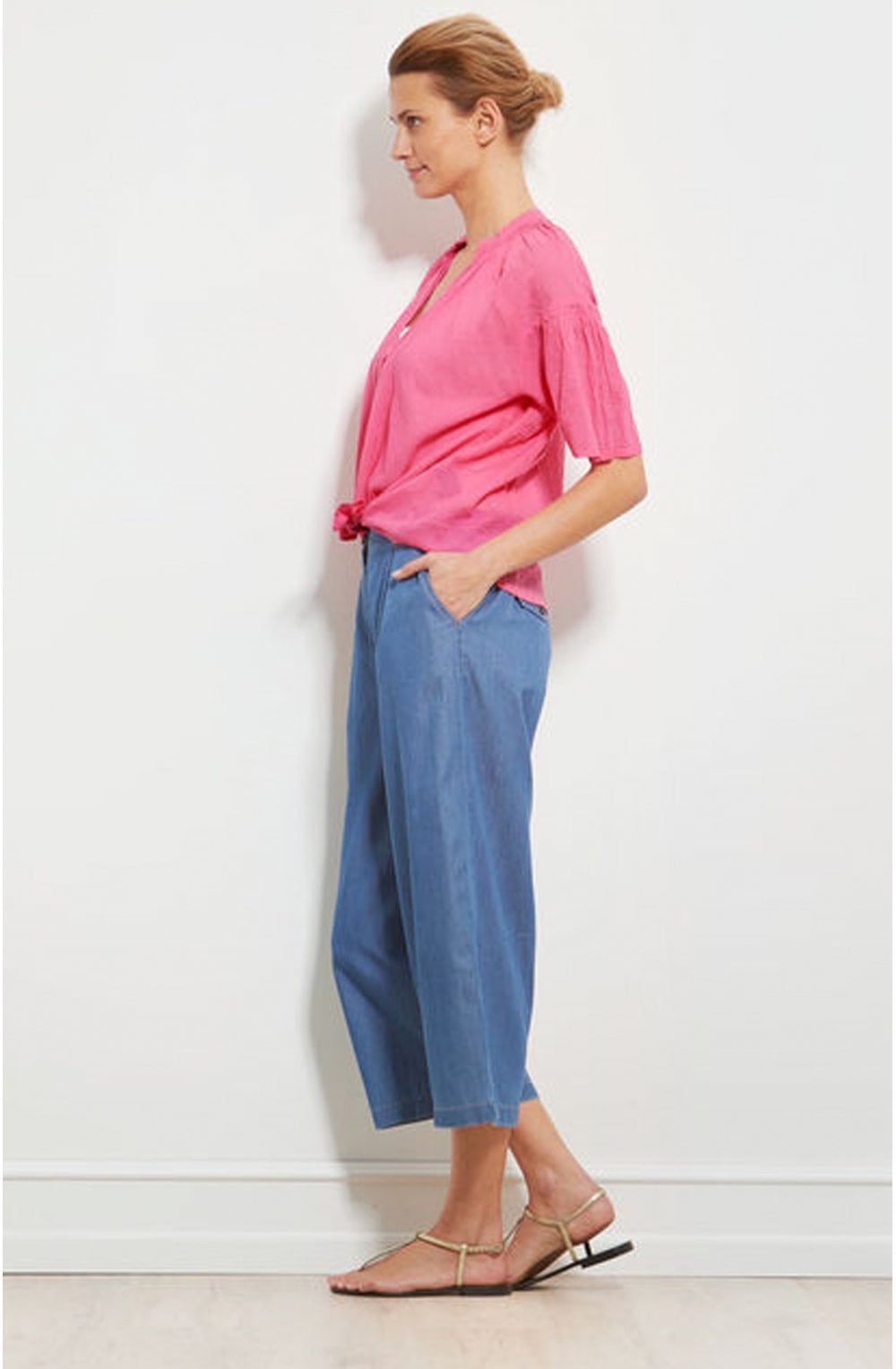 Ibila Lipstick Crinkle Effect Blouse