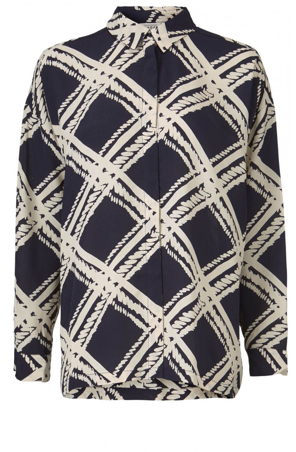 Ibily Navy Patterned Blouse