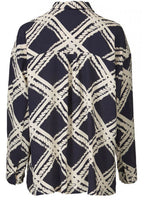 Ibily Navy Patterned Blouse