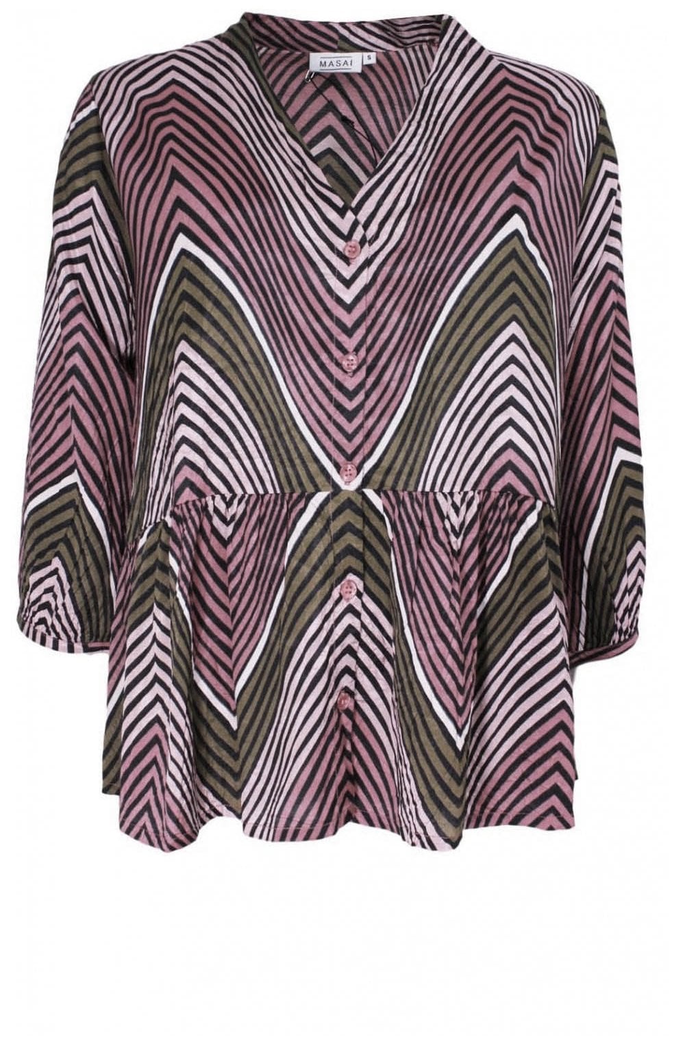 Ibina Blush Zig Zag Print Blouse