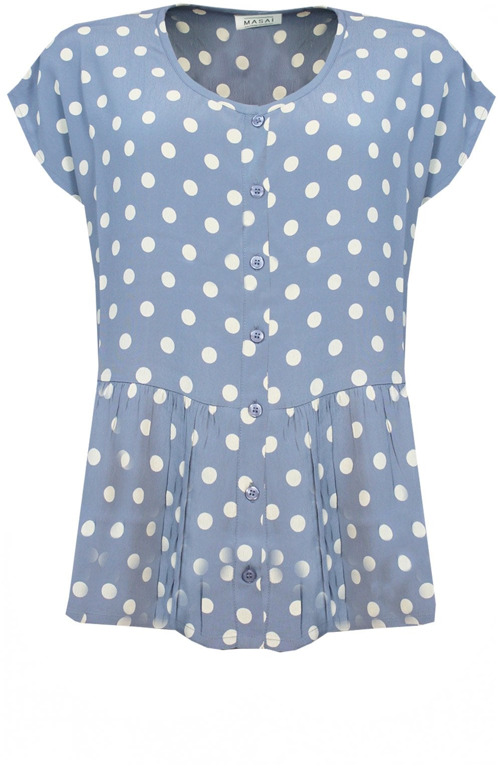 Idali Blue Spot Print Blouse