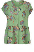 Idali Green Floral Blouse