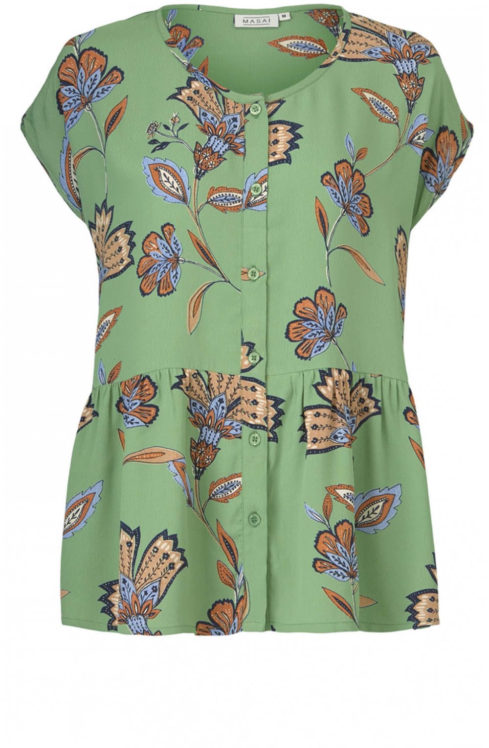 Idali Green Floral Blouse