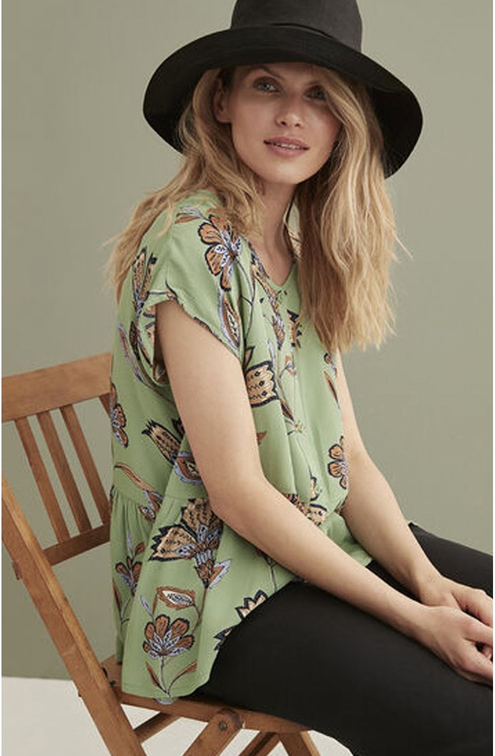 Idali Green Floral Blouse