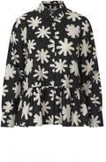 Idana Black and White Peplum Shirt