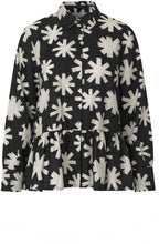 Idana Black and White Peplum Shirt