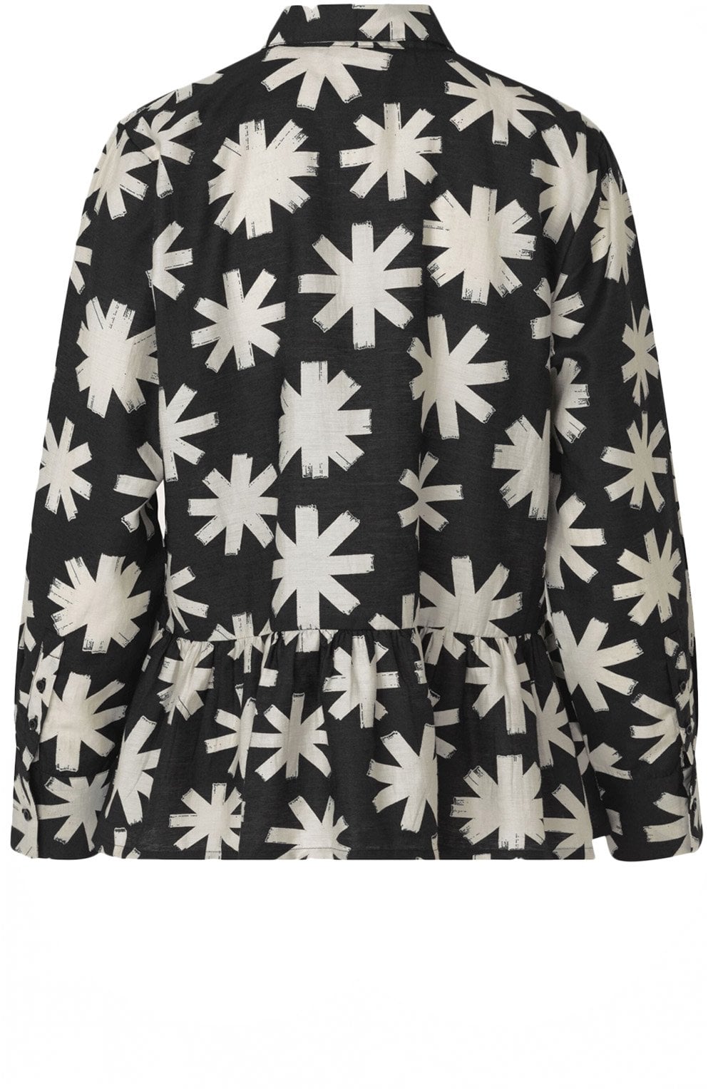 Idana Black and White Peplum Shirt