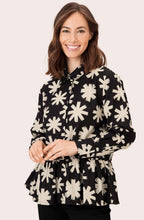 Idana Black and White Peplum Shirt