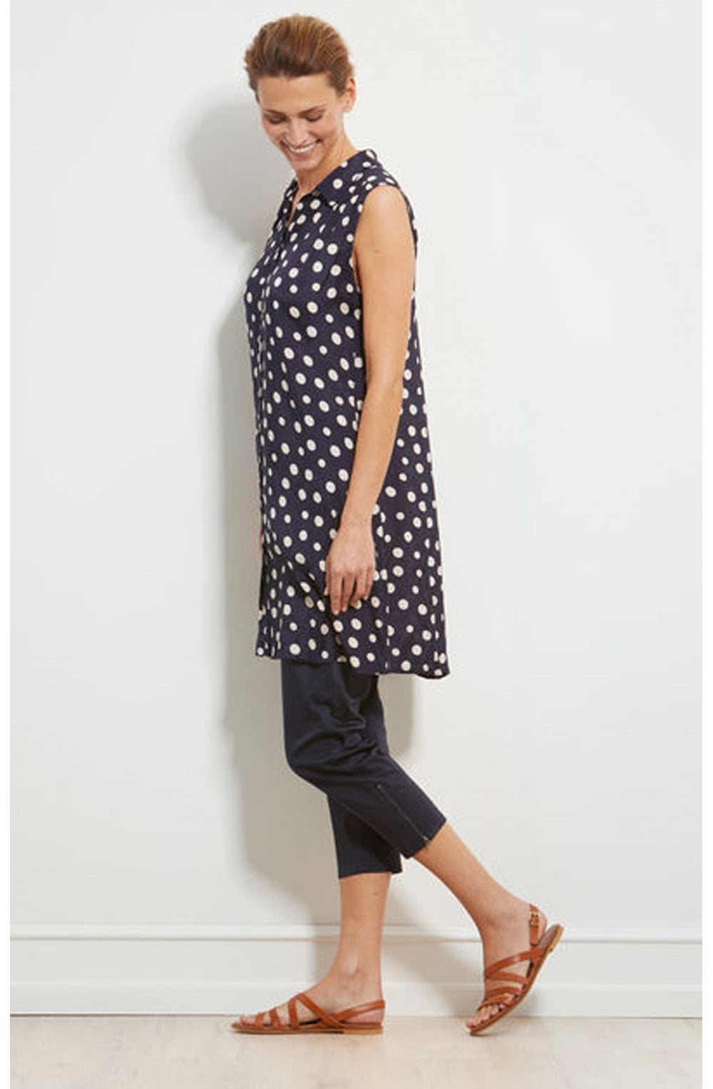 Idana Navy Spot Print dress