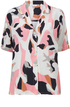 Idone Pink Bold Print Blouse