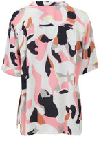 Idone Pink Bold Print Blouse