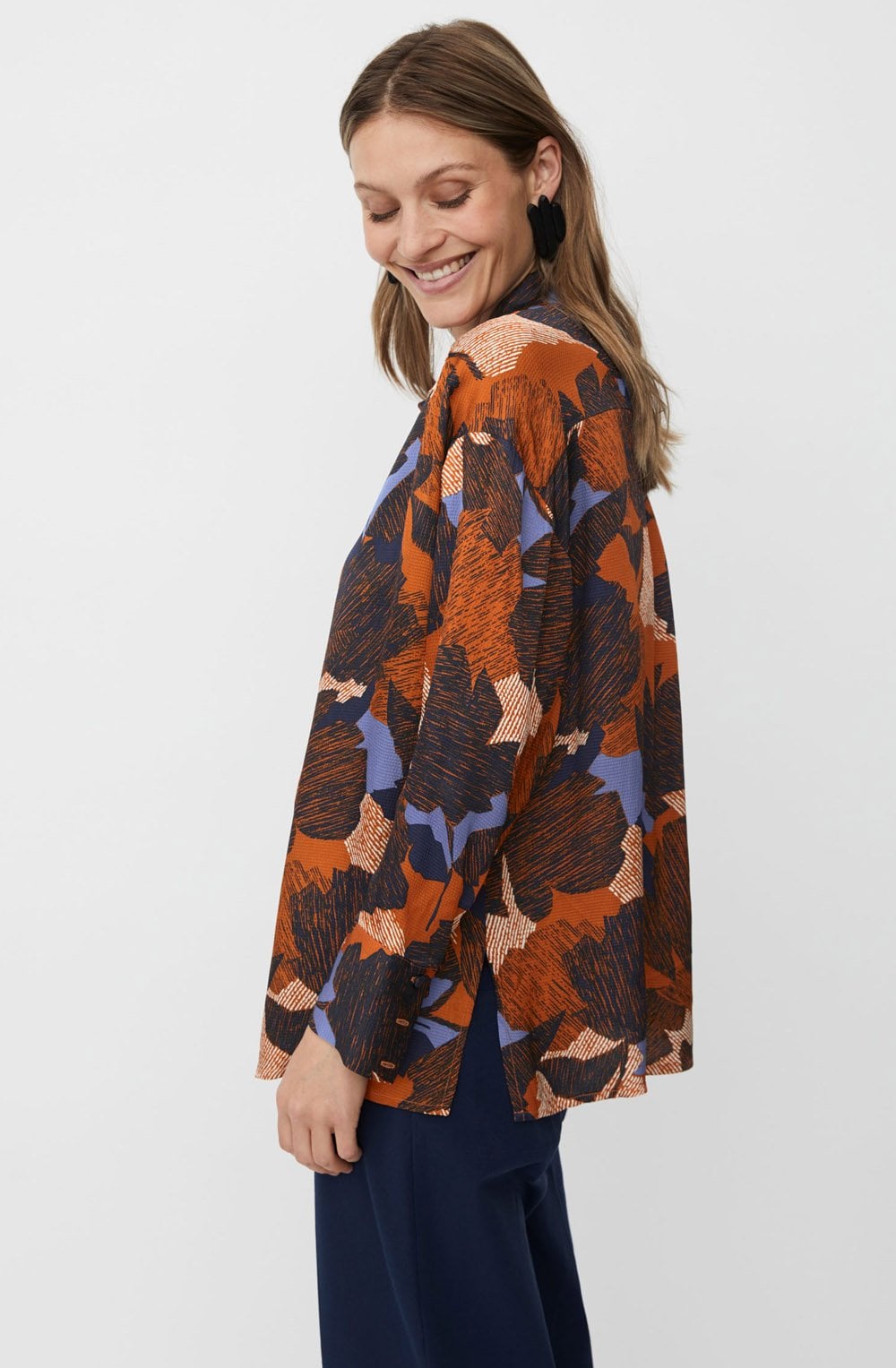 Ifo Autumnal Print Silk Touch Shirt