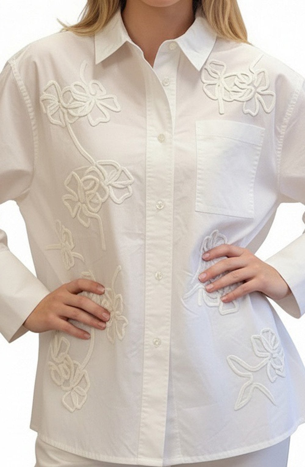Iloria Jet Stream Embroidered Oversized Shirt