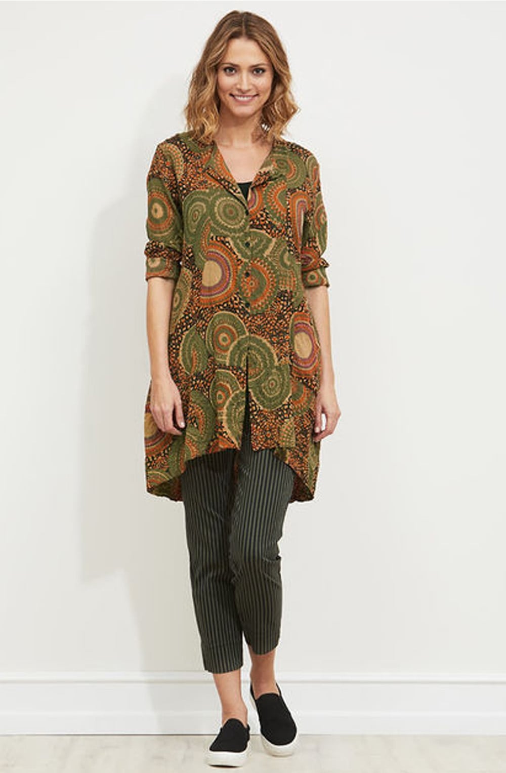 Inelda Retro Print Blouse