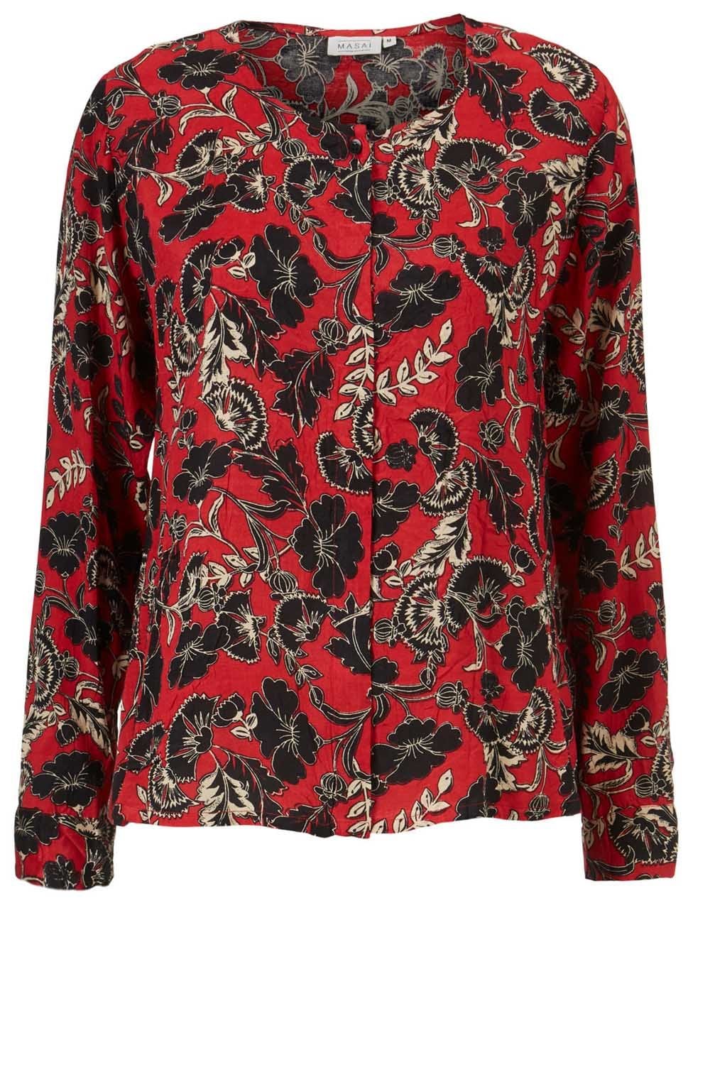 Ines Red Floral Shirt