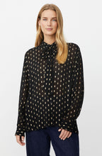 Inoria Black and Gold Semi Sheer Shirt