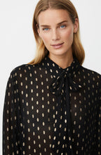 Inoria Black and Gold Semi Sheer Shirt