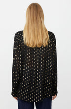 Inoria Black and Gold Semi Sheer Shirt