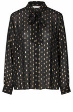 Inoria Black and Gold Semi Sheer Shirt