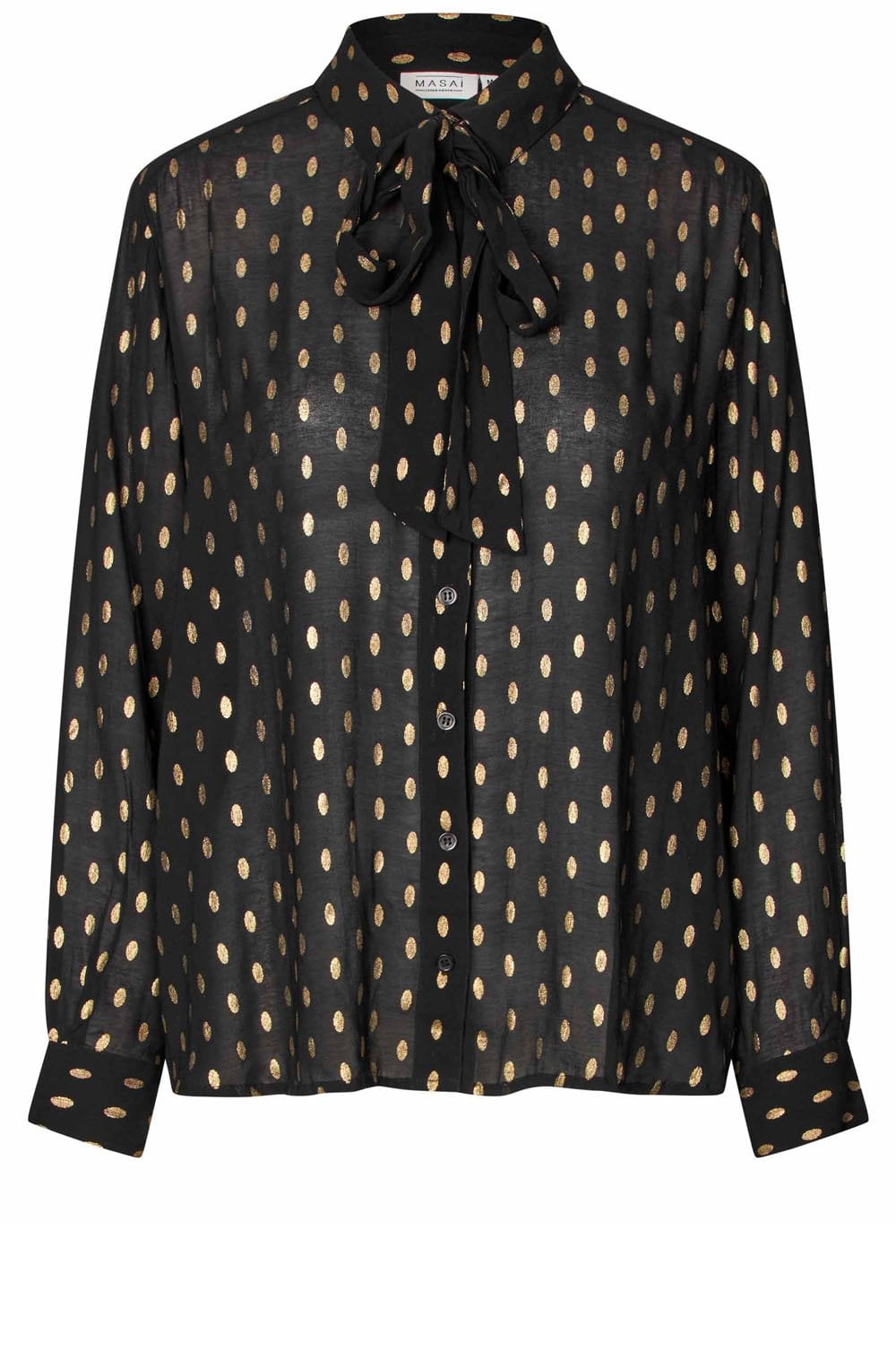 Inoria Black and Gold Semi Sheer Shirt
