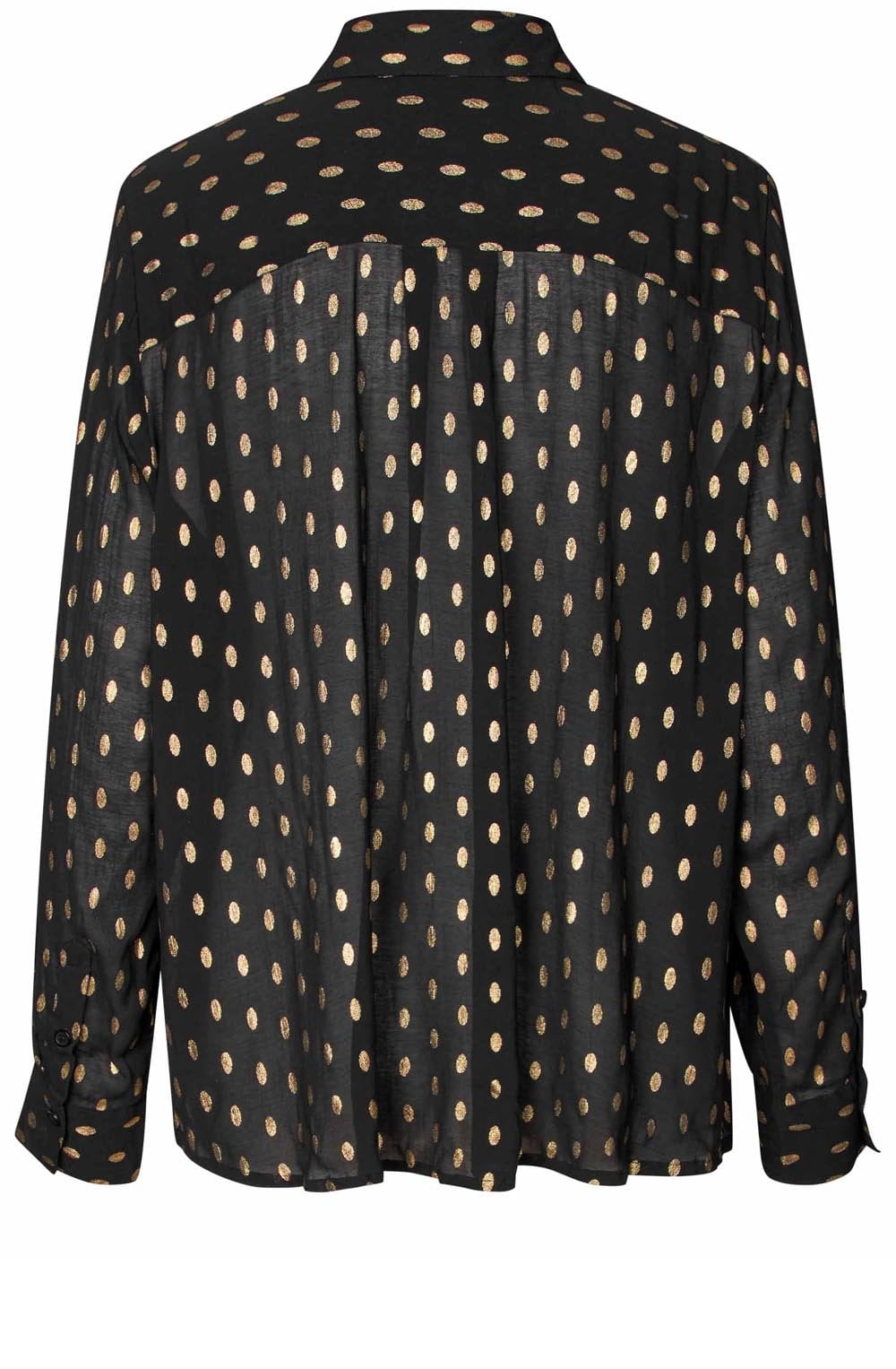 Inoria Black and Gold Semi Sheer Shirt
